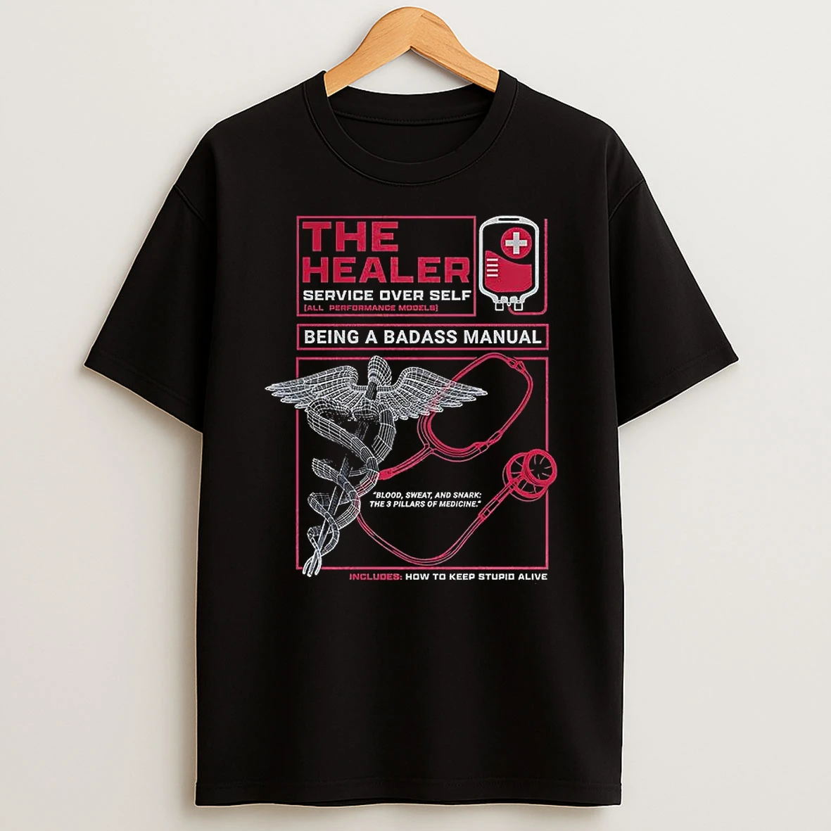 The Healer Service Over Self Rod Of Asclepius Shirts