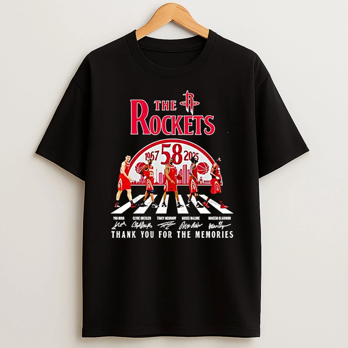 The Houston Rockets 1967 2025 Signature Thank You For The Memories Shirts