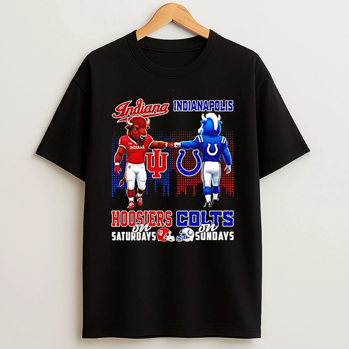 The Indiana Hoosiers On Saturdays And Indianapolis Colts On Sundays Mascots College Shirts
