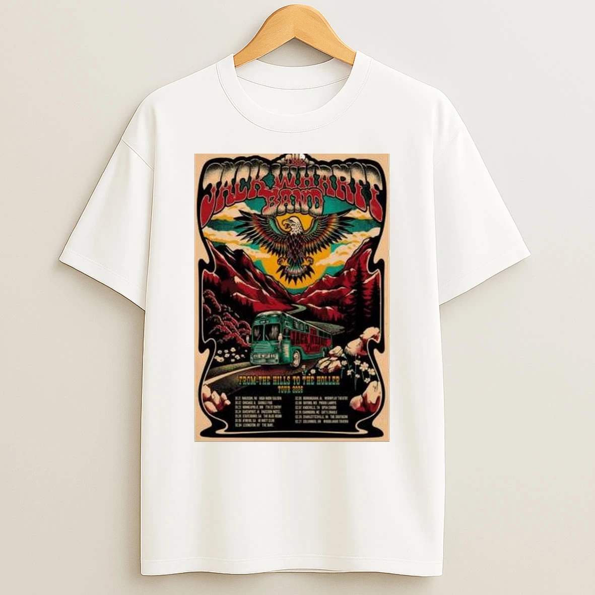The Jack Wharff Band From The Hills To The Holler Tour 2026 Circle White T Shirts