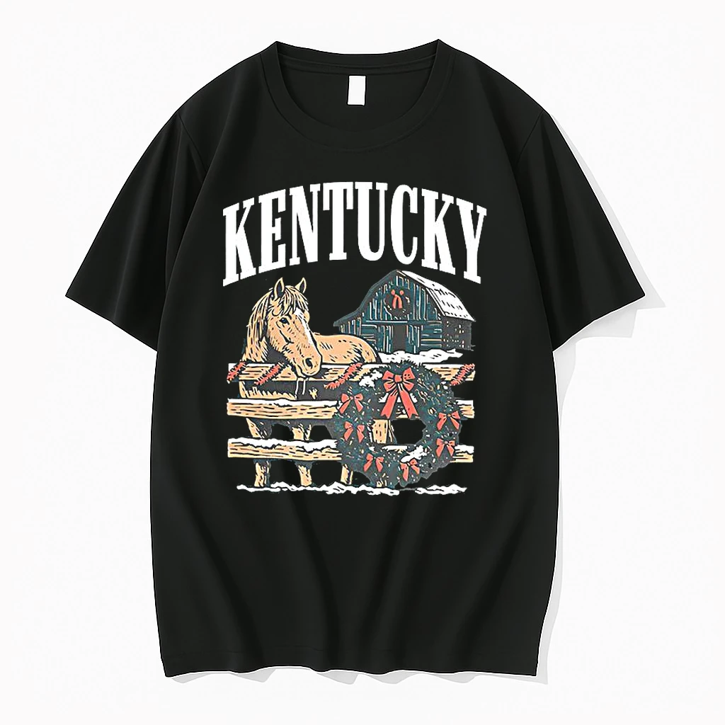 The Kentucky Holiday Horse Wreath Christmas Vintage Shirts