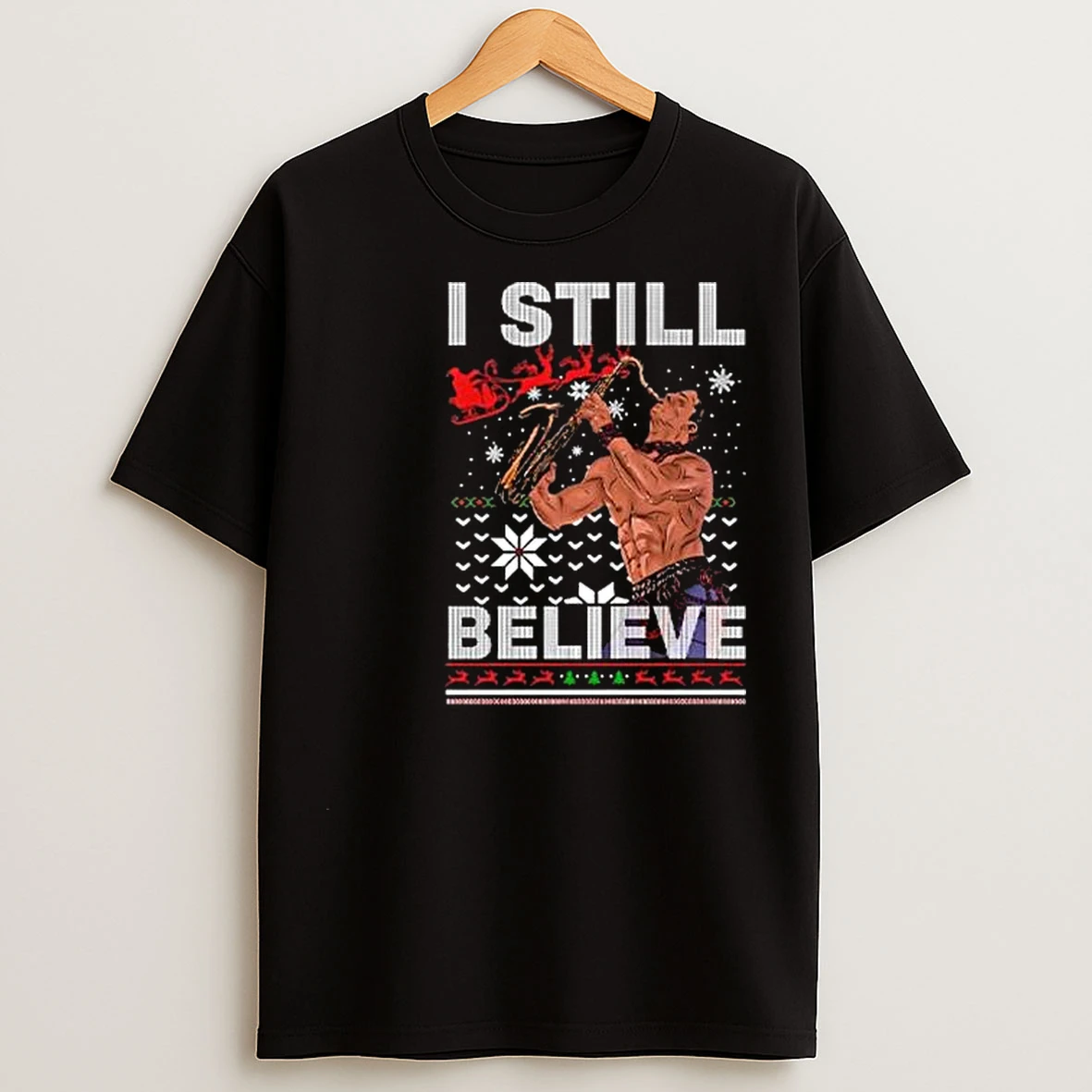 The Lost Boys I Still Believe Christmas Circle Black T Shirts