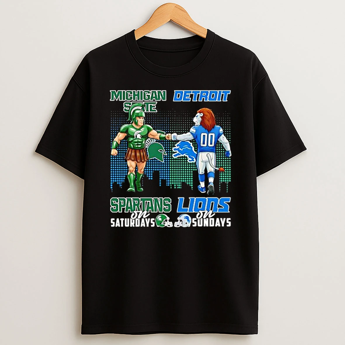 The Michigan State Spartans On Saturdays And Detroit Lions On Sundays Mascots College Shirts