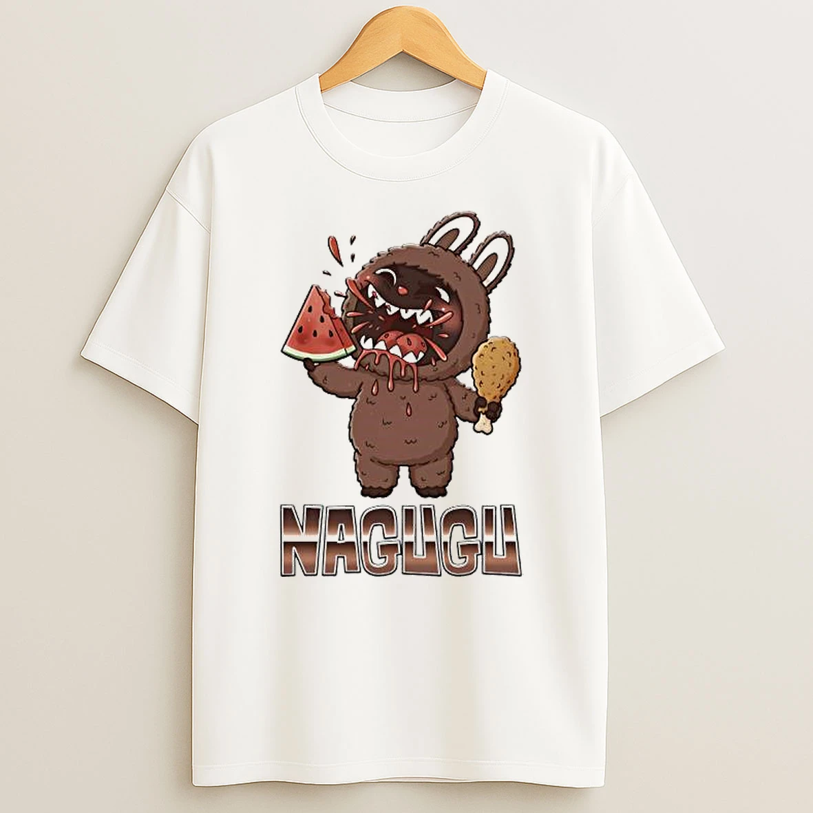 The Monsters Labubu Nagugu Watermelon Fried Chicken Graphic Shirts