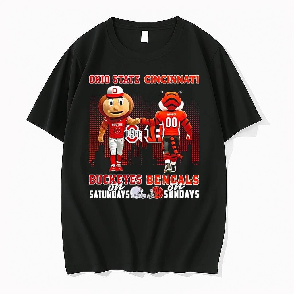 The Ohio State Buckeyes On Saturday And Cincinnati Bengals On Sundays Mascots College Shirts