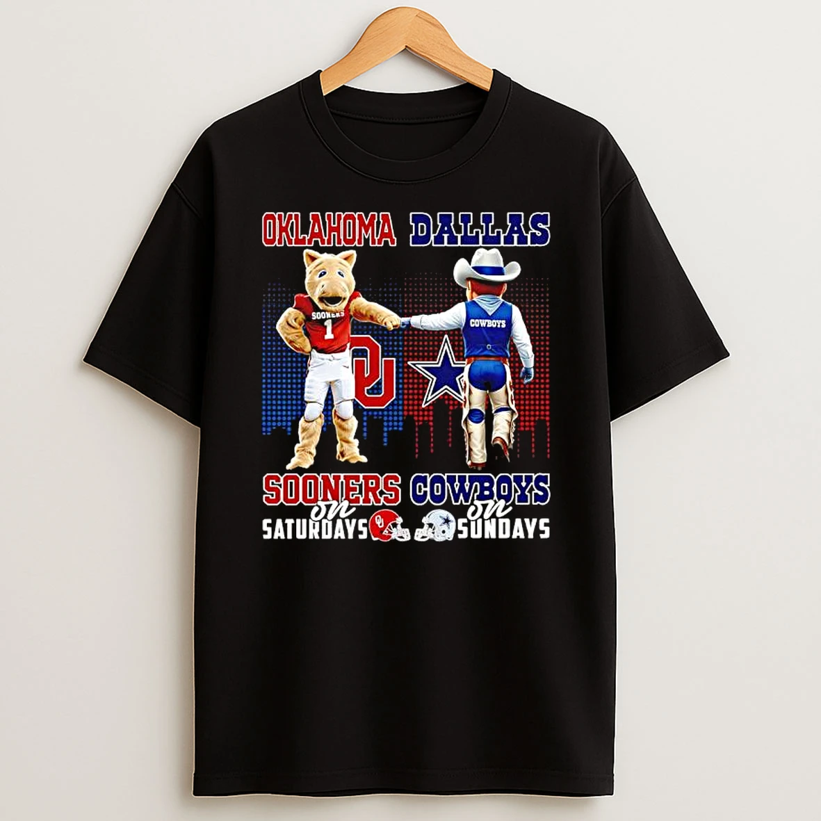 The Oklahoma Sooners On Saturdays And Dallas Cowboys On Sundays Mascots College Shirts