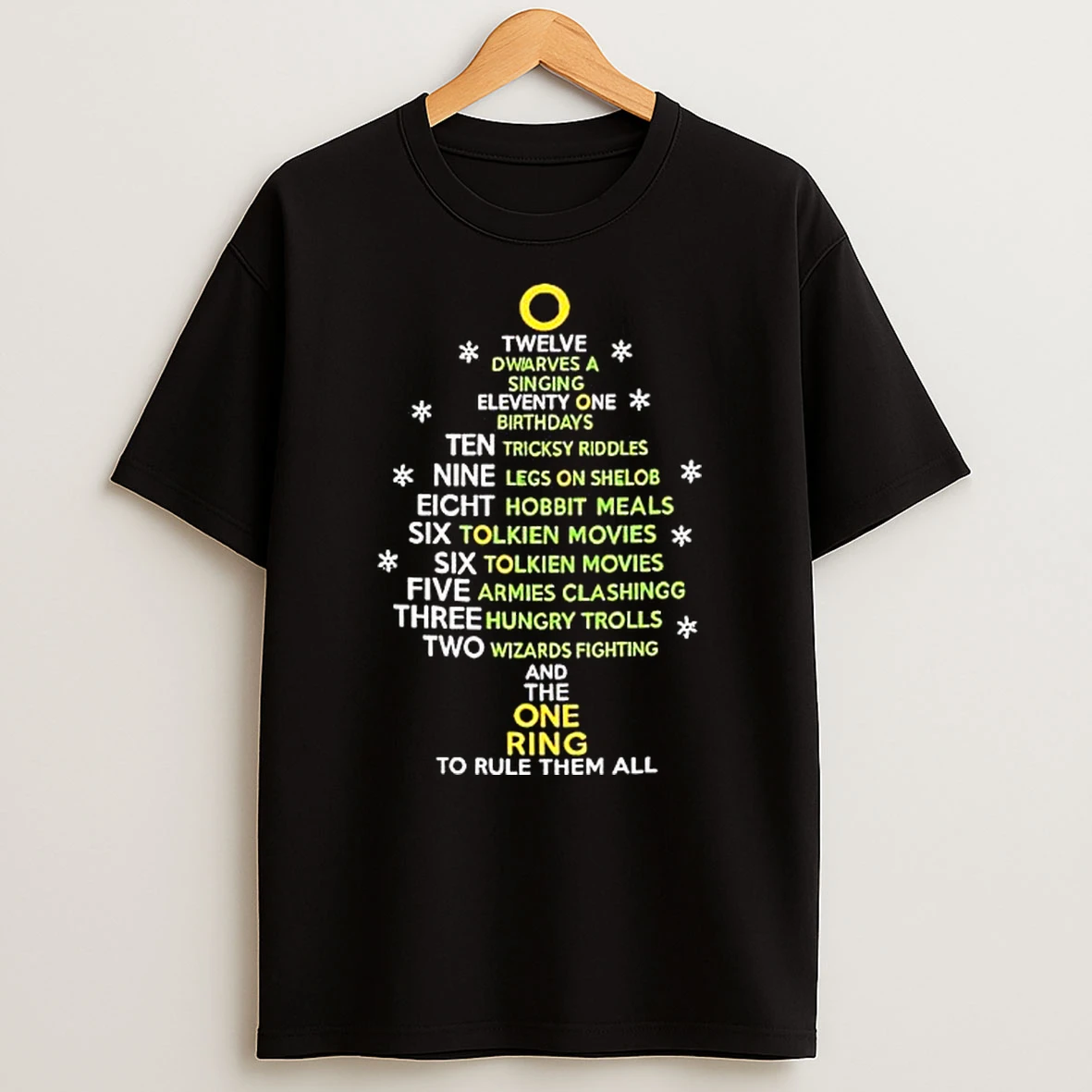 The One Ring Christmas Carol List Graphic Shirts