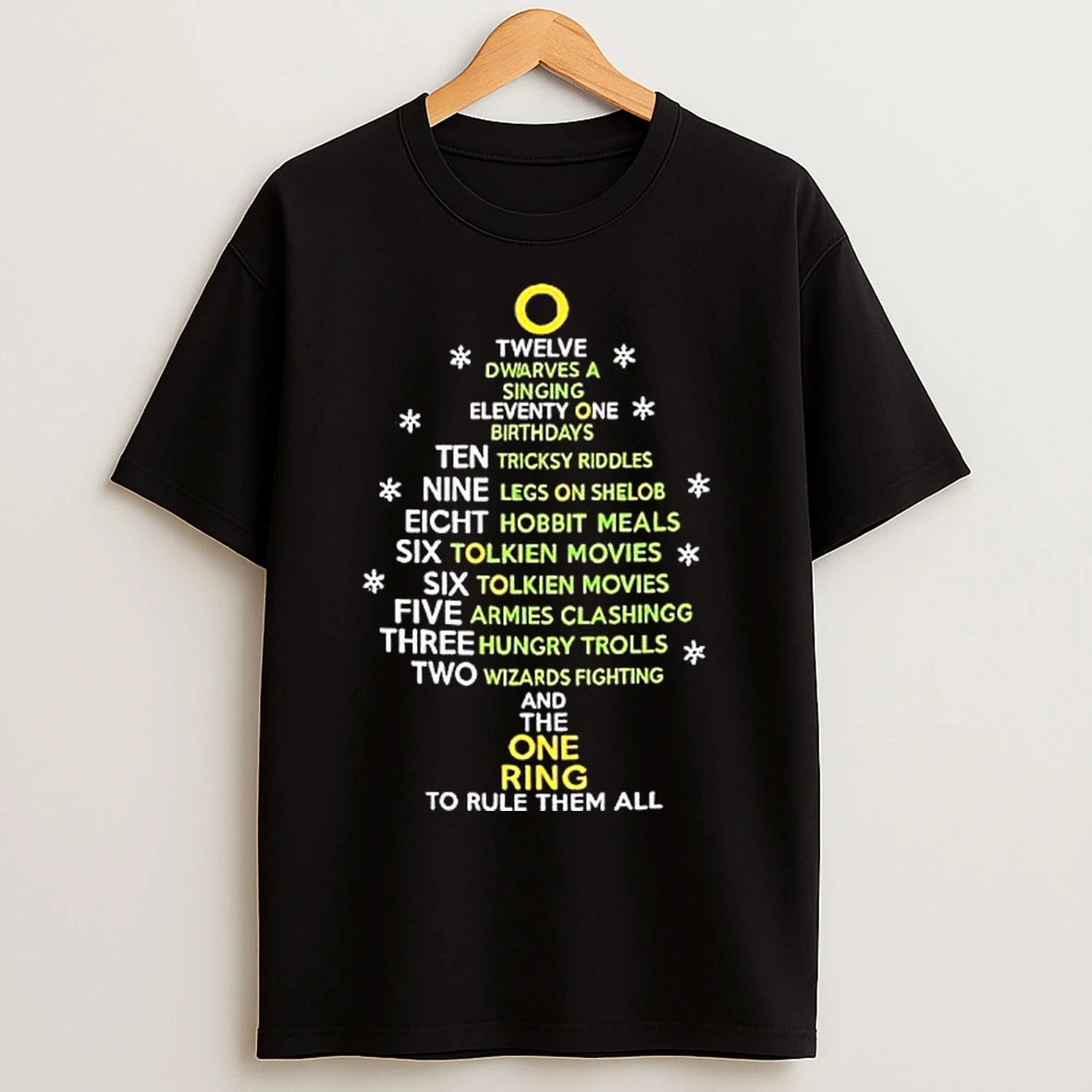 The One Ring Christmas Carol List Graphic T Shirts