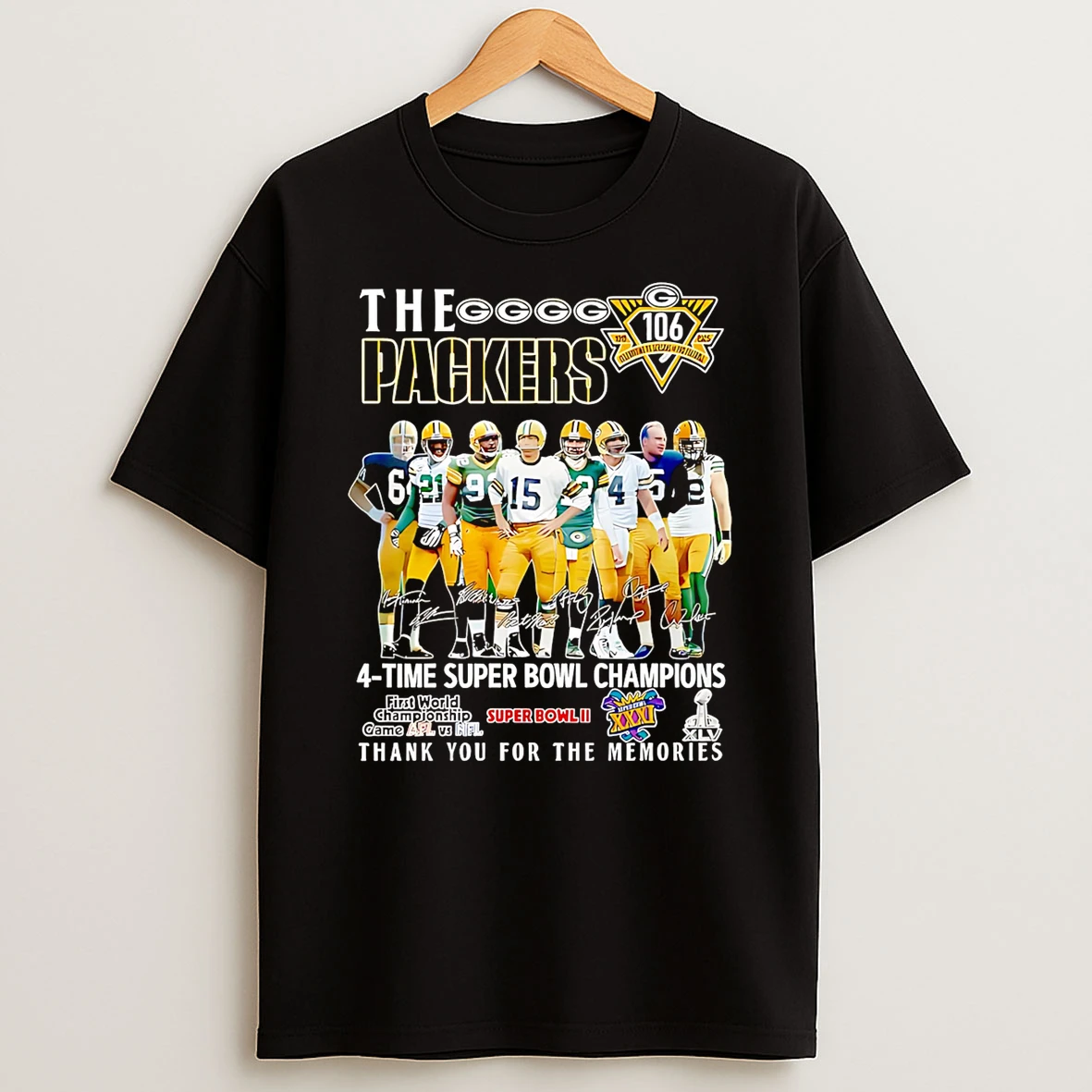 The Packers 4 Time Super Bowl Champions Thank You For The Memories Shirts
