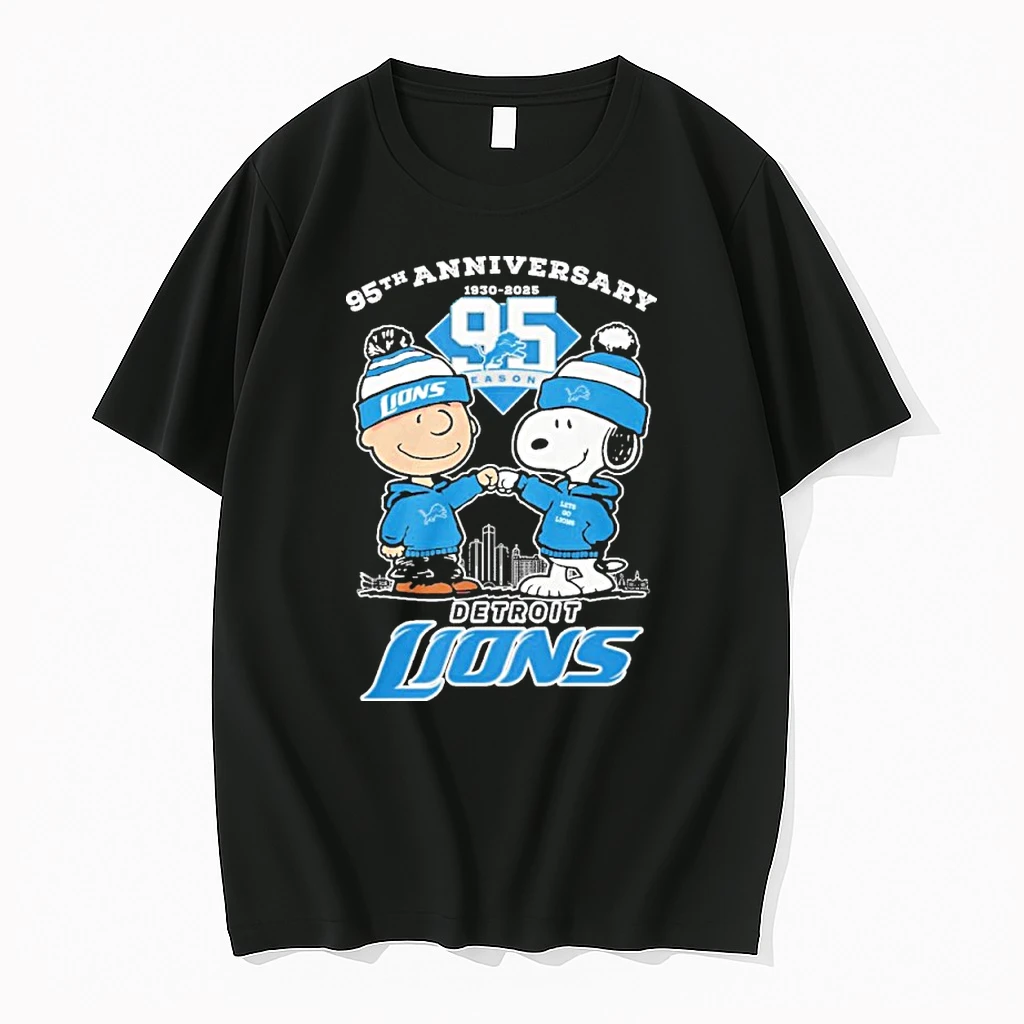 The Peanuts 95th Anniversary 1930 2025 Detroit Lions Shirts
