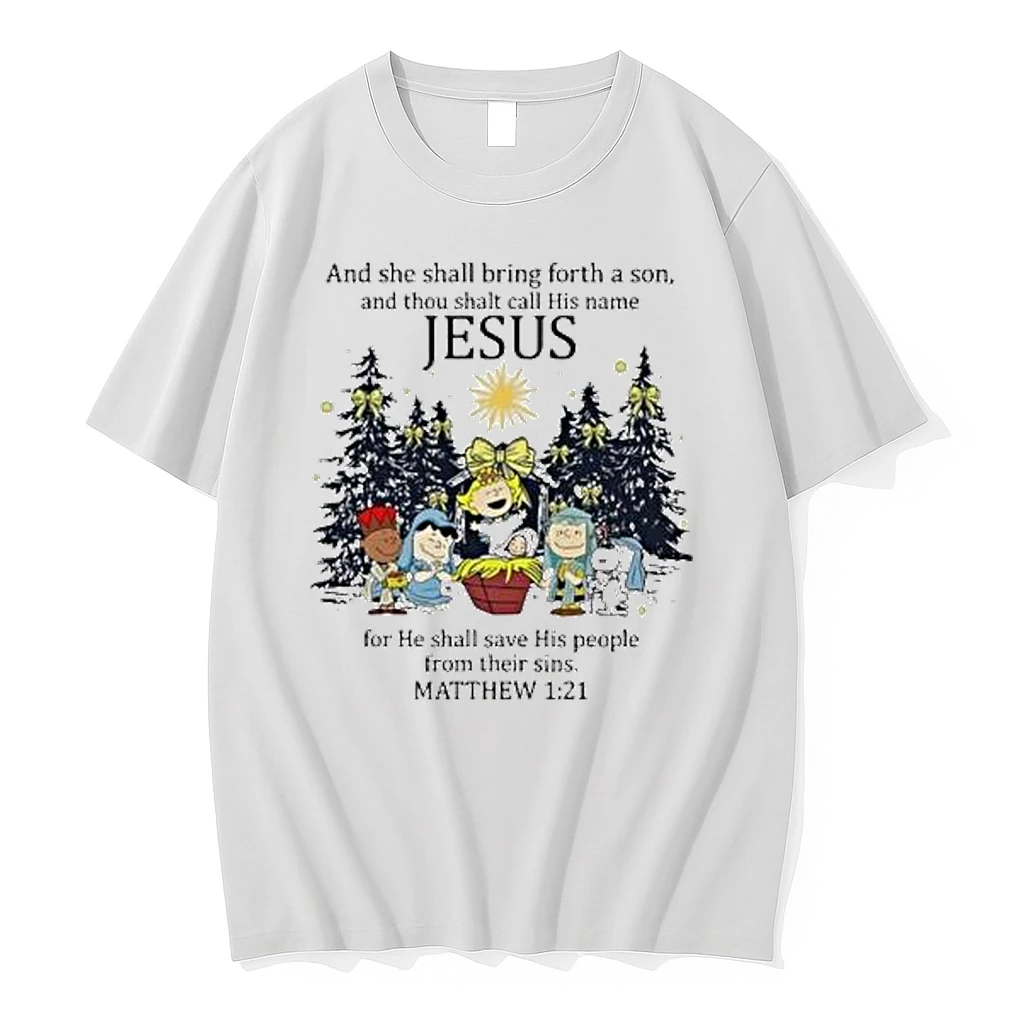 The Peanuts And She Shall Bring Forth A Son And Thou Shalt Call His Name Jesus Merry Christmas Shirts