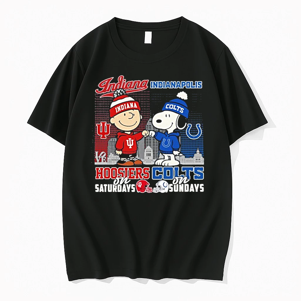 The Peanuts Indiana Hoosiers On Saturdays Indianapolis Colts On Sundays Shirts