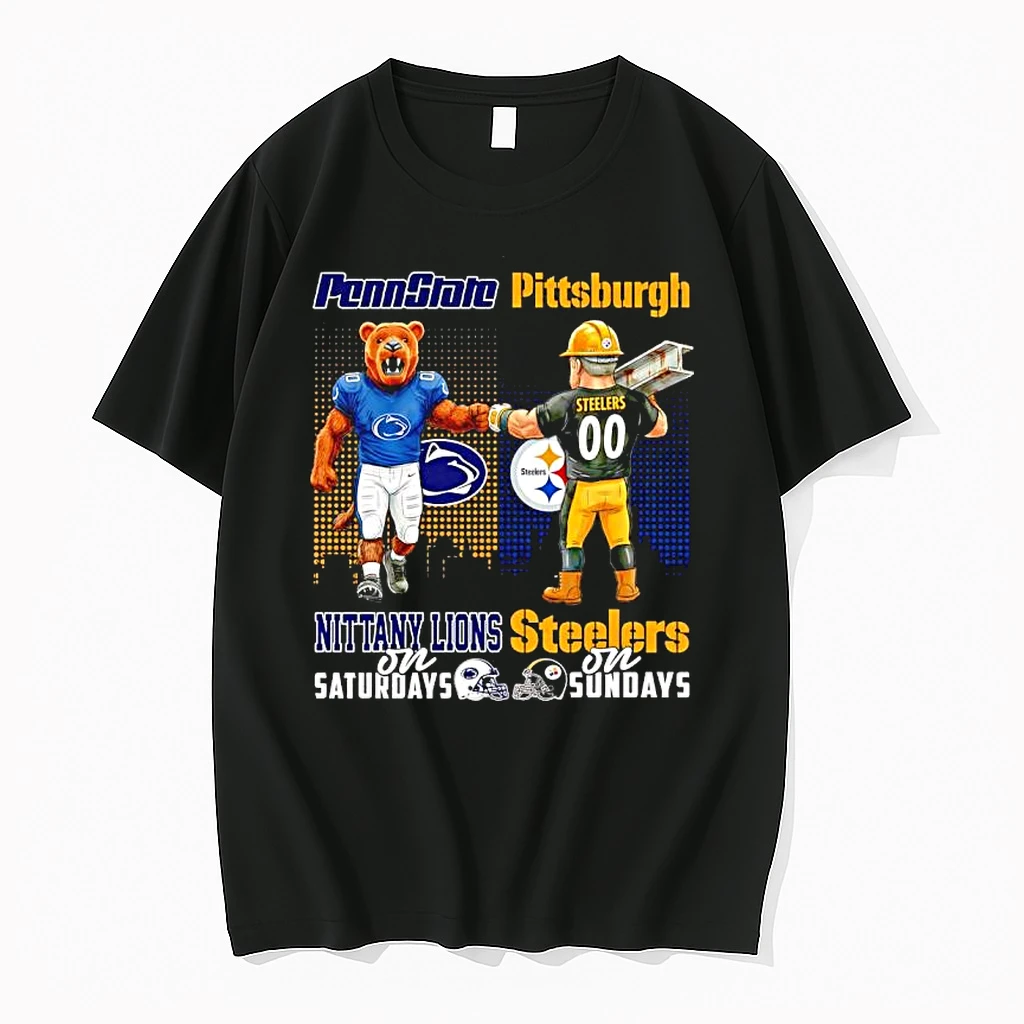 The Penn State Nittany Lions On Saturdays And Pittsburgh Steelers On Sundays Mascots College Shirts