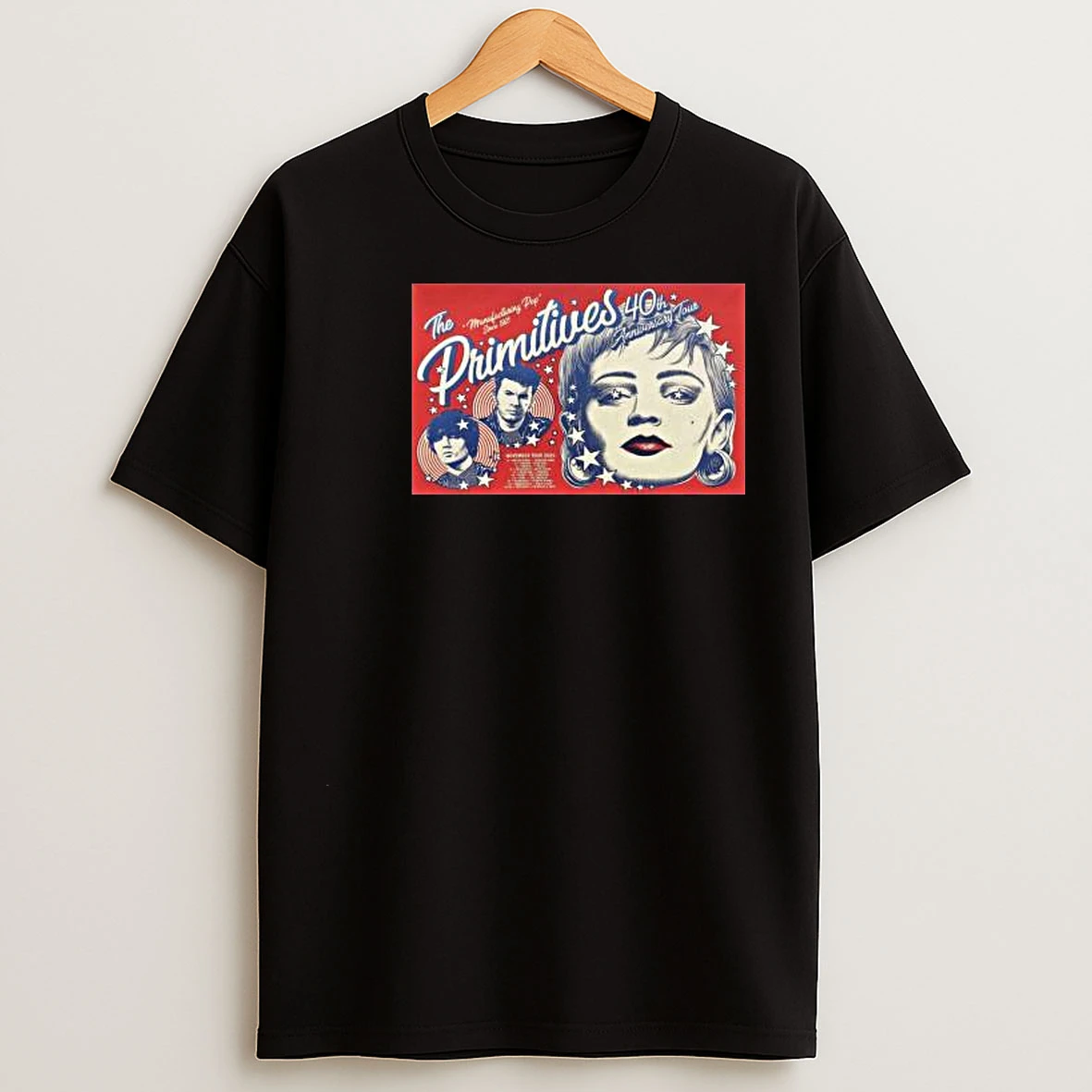 The Primitives 40th Anniversary Uk Tour November 2025 Circle Black T Shirts