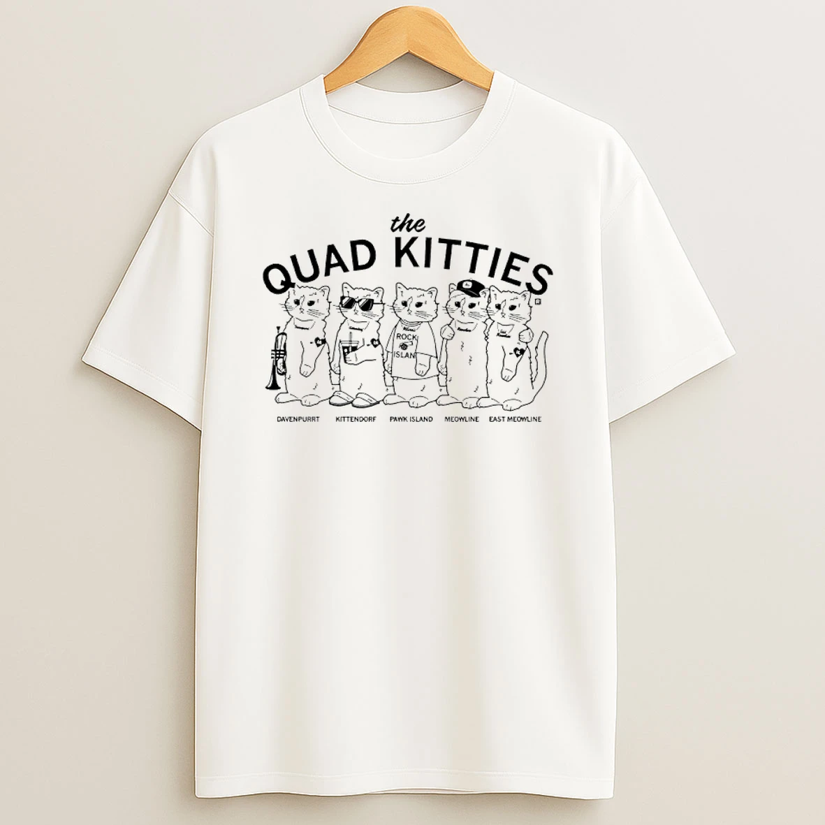 The Quad Cities Davenport Kittendorf Pawk Island Meowline East Mewowline Shirts
