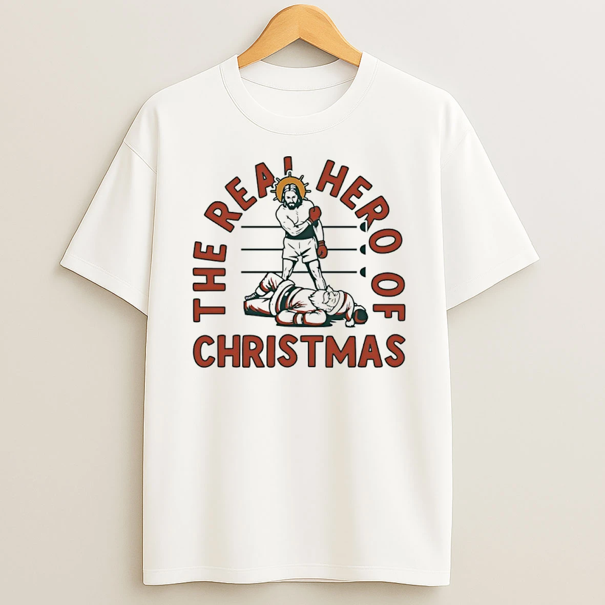 The Real Hero Of Christmas Jesus Boxing Shirts