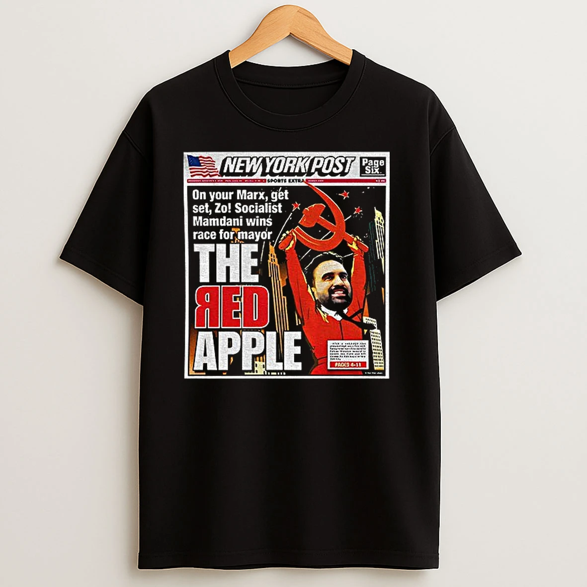 The Red Apple Zohran Mamdani New York Post New York Post Cover T Shirts