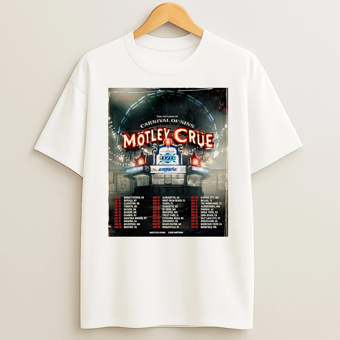 The Return Of Carnival Of Sins Motley Crue July 18 To September 26 2026 Shirts