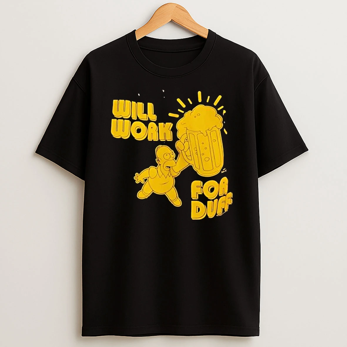 The Simpsons Homer Will Work For Duff Beer Shirts