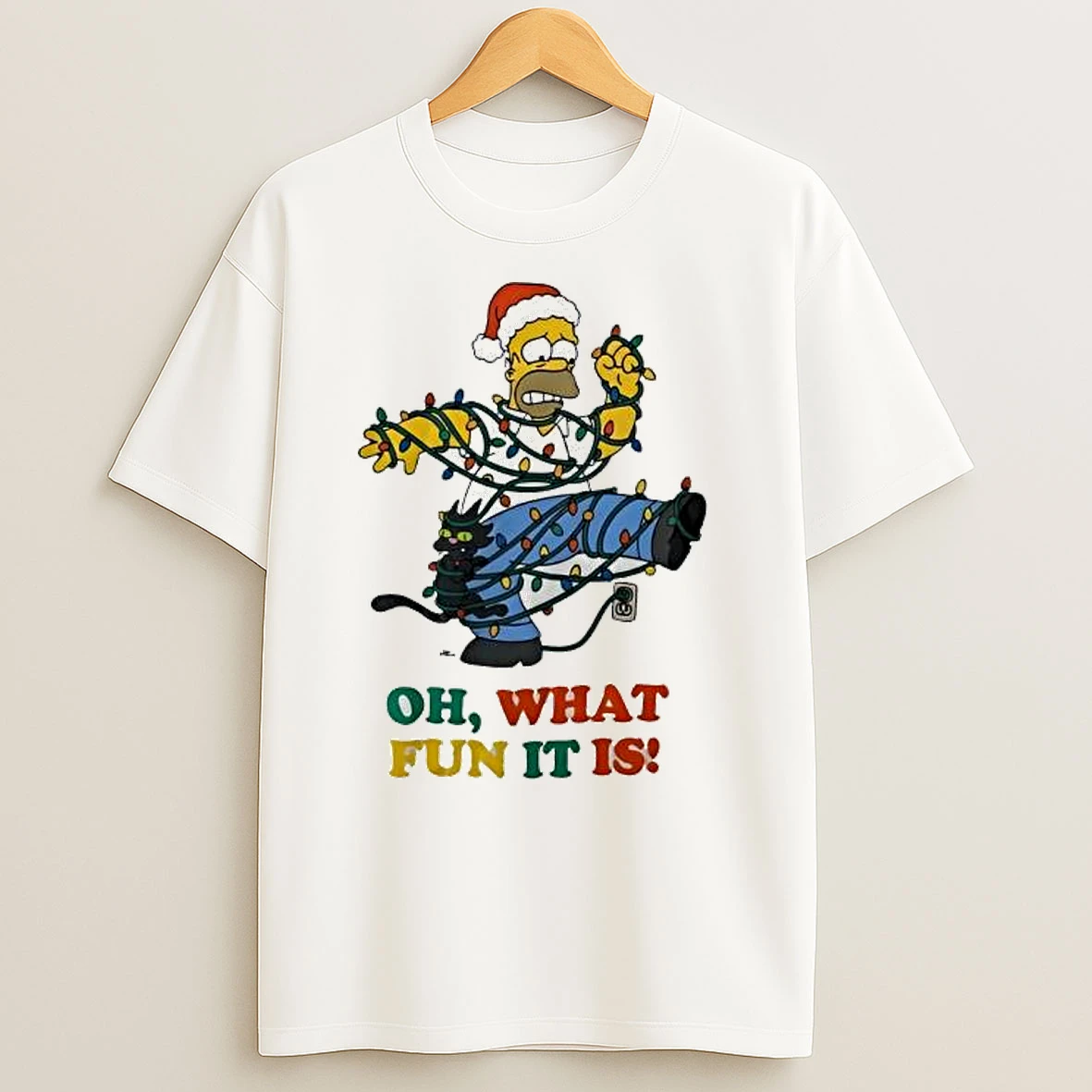 The Simpsons Lights Christmas Oh What Fun It Is T Shirts