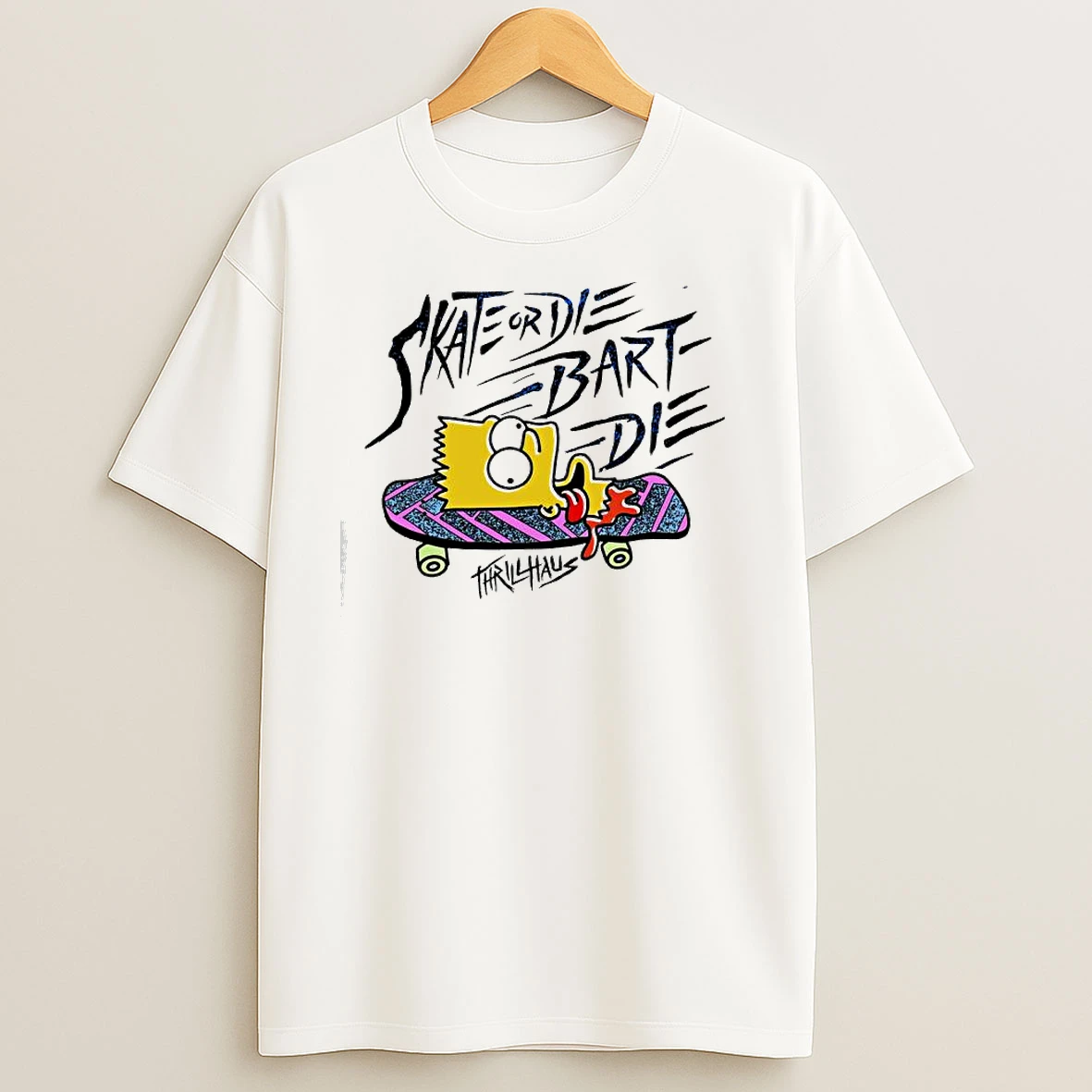 The Simpsons Skate Or Die Bart Die Thrillhaus T Shirts