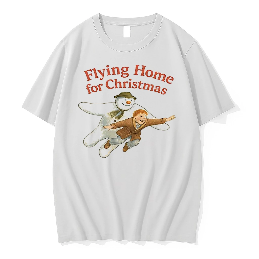 The Snowman Flying Home For Christmas Shirts