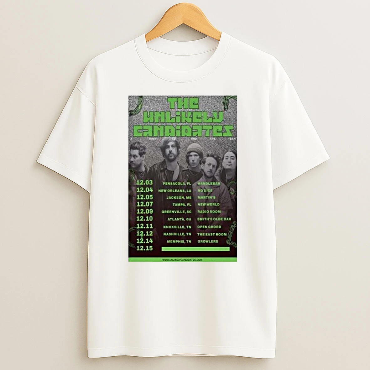 The Unlikely Candidates Tour December 2025 Shirts