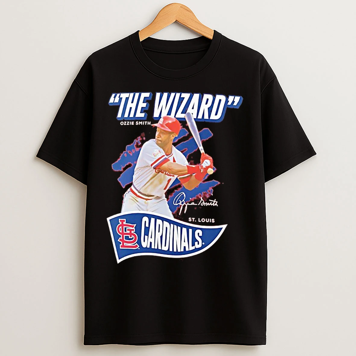 The Wizard Ozzie Smith St Louis Cardinals Player Nickname Signatue T Shirts