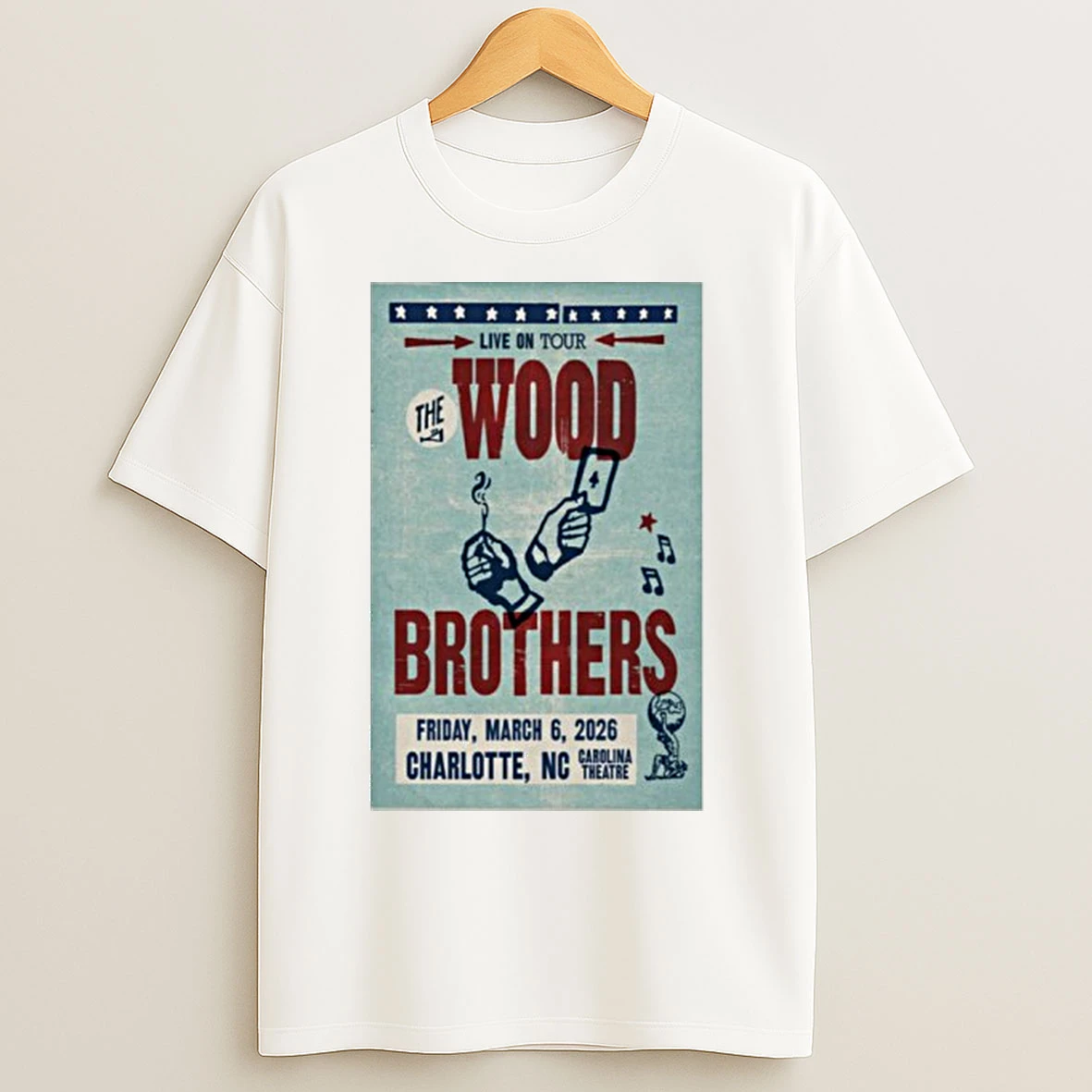 The Wood Brothers Charlotte Nc Event Mar 6 2026 T Shirts