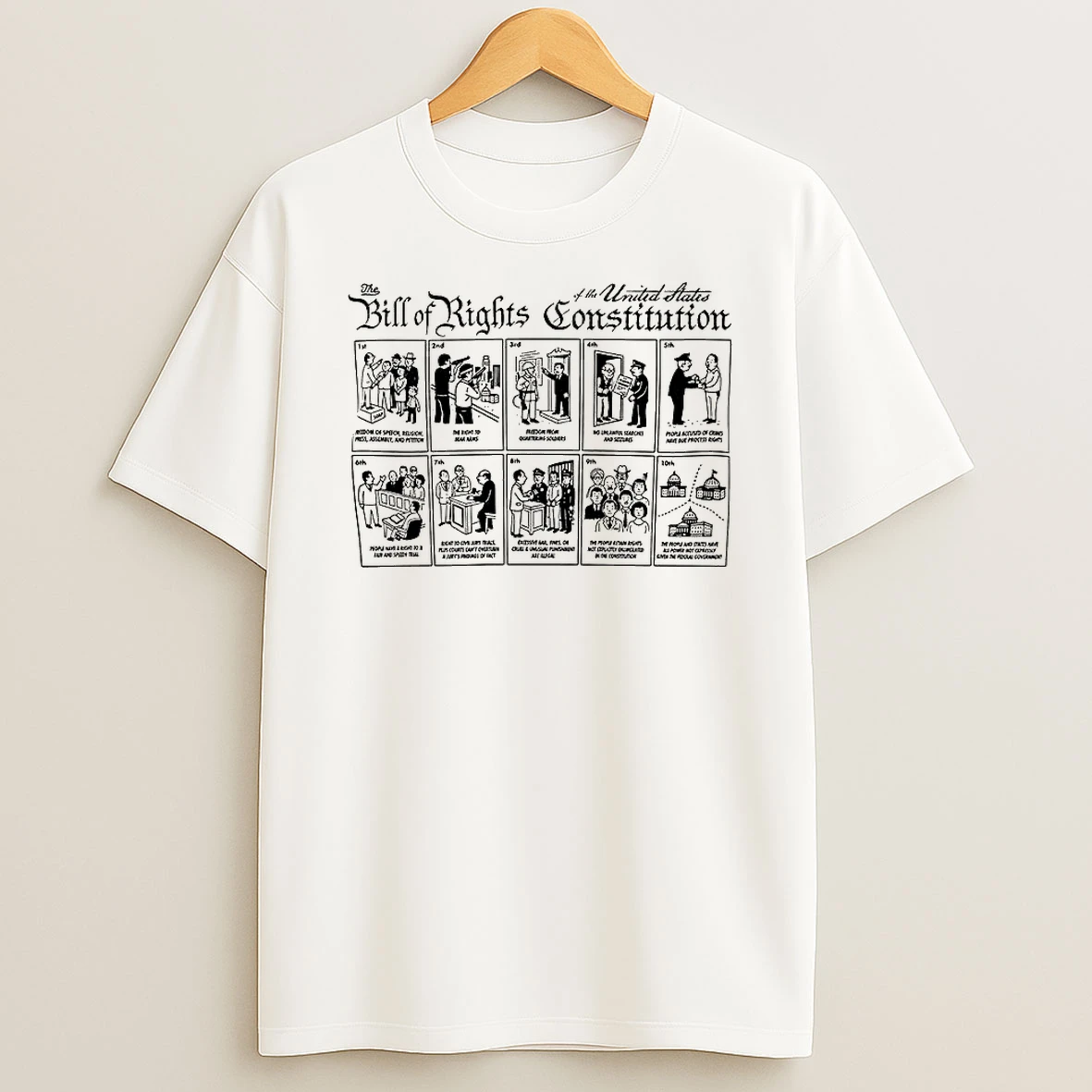 The Bill Of Rights The United States Constitution Illustrated Ringer Shirts