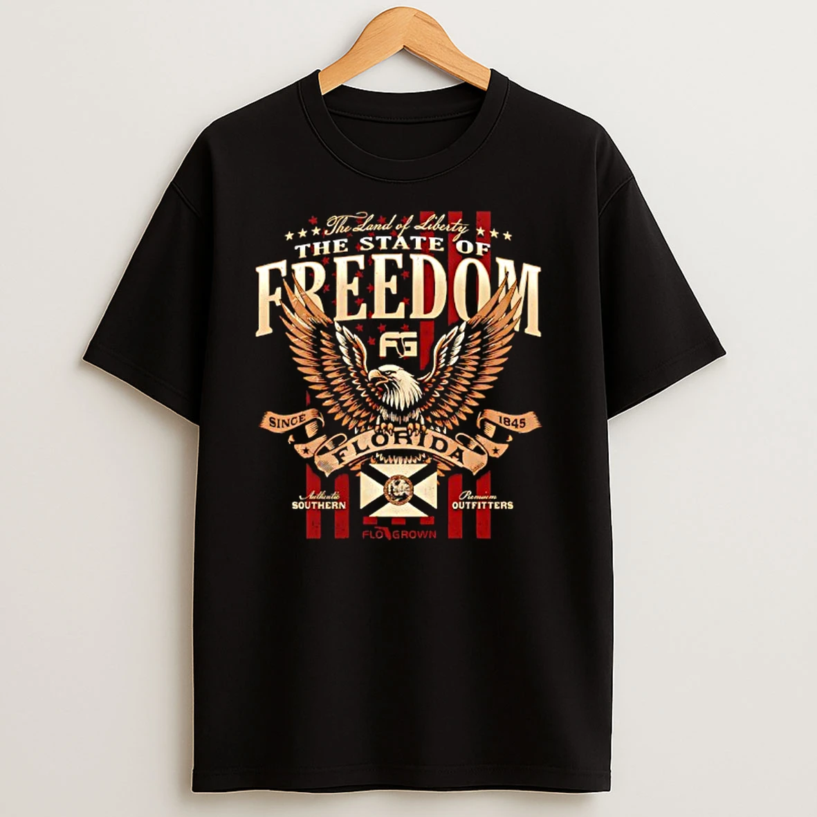 The Land Of Liberty Freedom Eagle The State Of Fg T Shirts