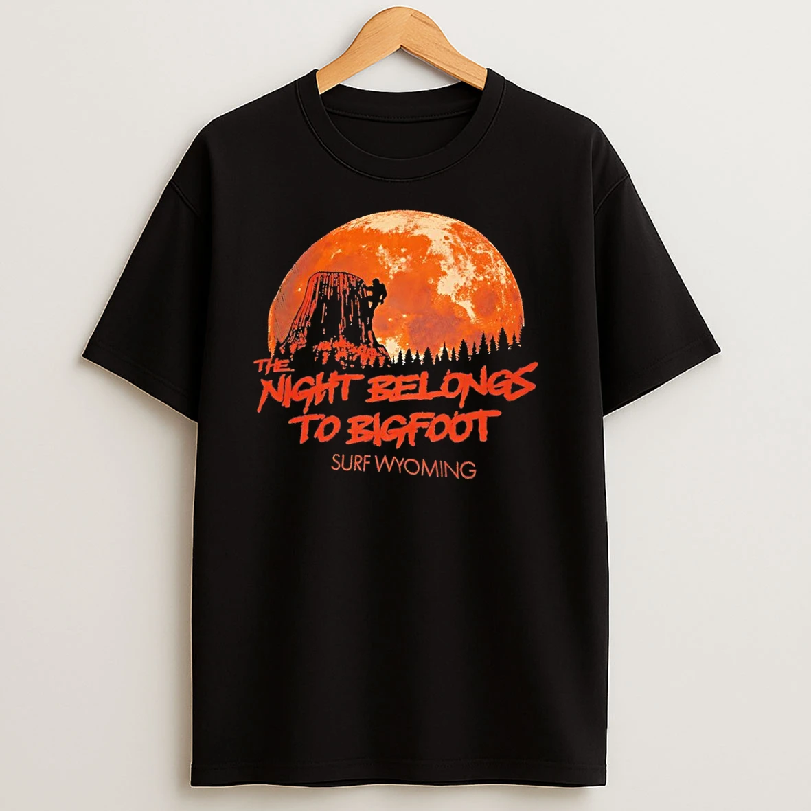 The Night Belongs To Bigfoot Surf Wyoming Halloween T Shirts