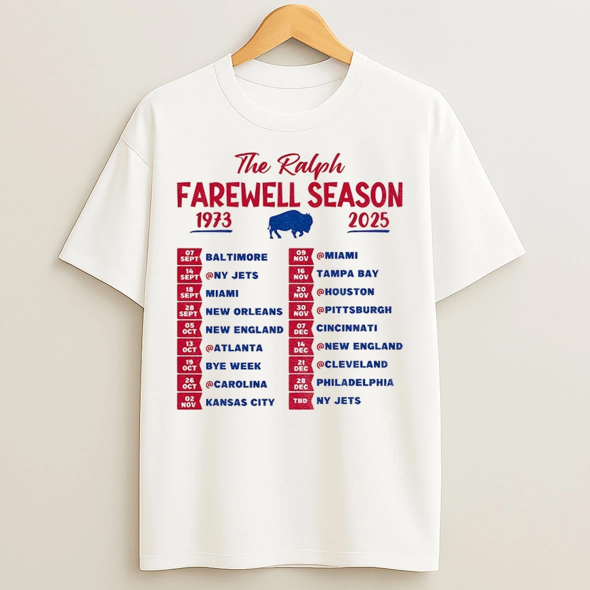 The Ralph Farewell Season 1973 2025 Buffalo Bills Baltimore Ny Jets Miami Tampa Bay Nfl Football T Shirts