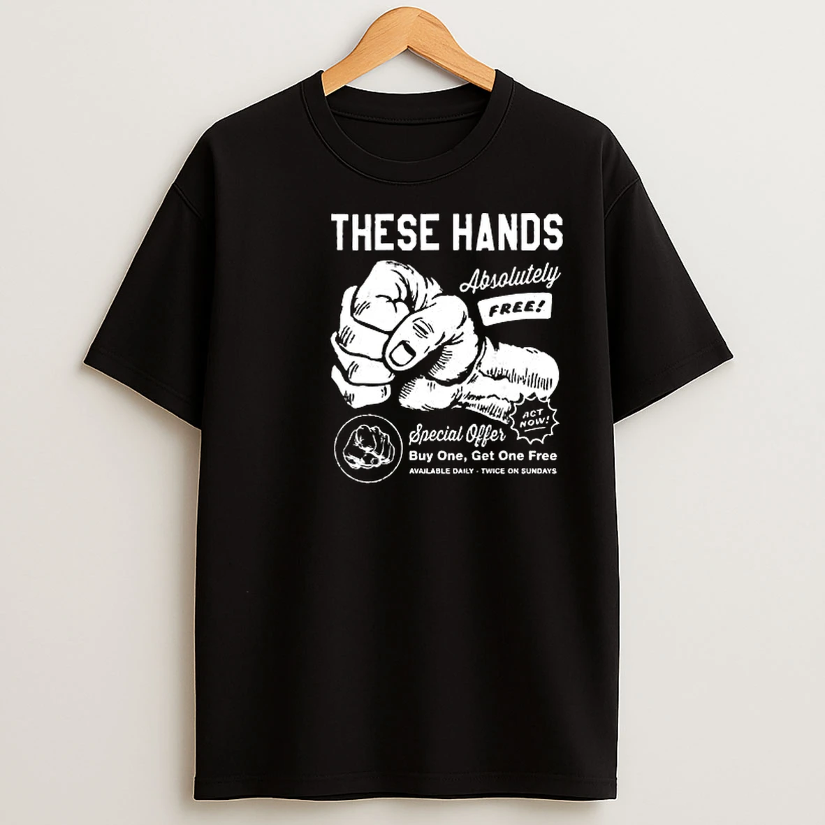 These Hands Absolutely Free Circle Black T Shirts