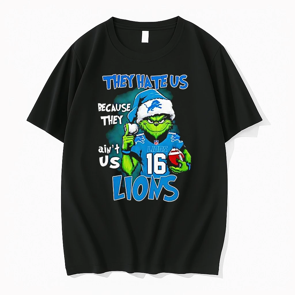They Hate Us Because They Aint Us Detroit Lions Grinch Shirts