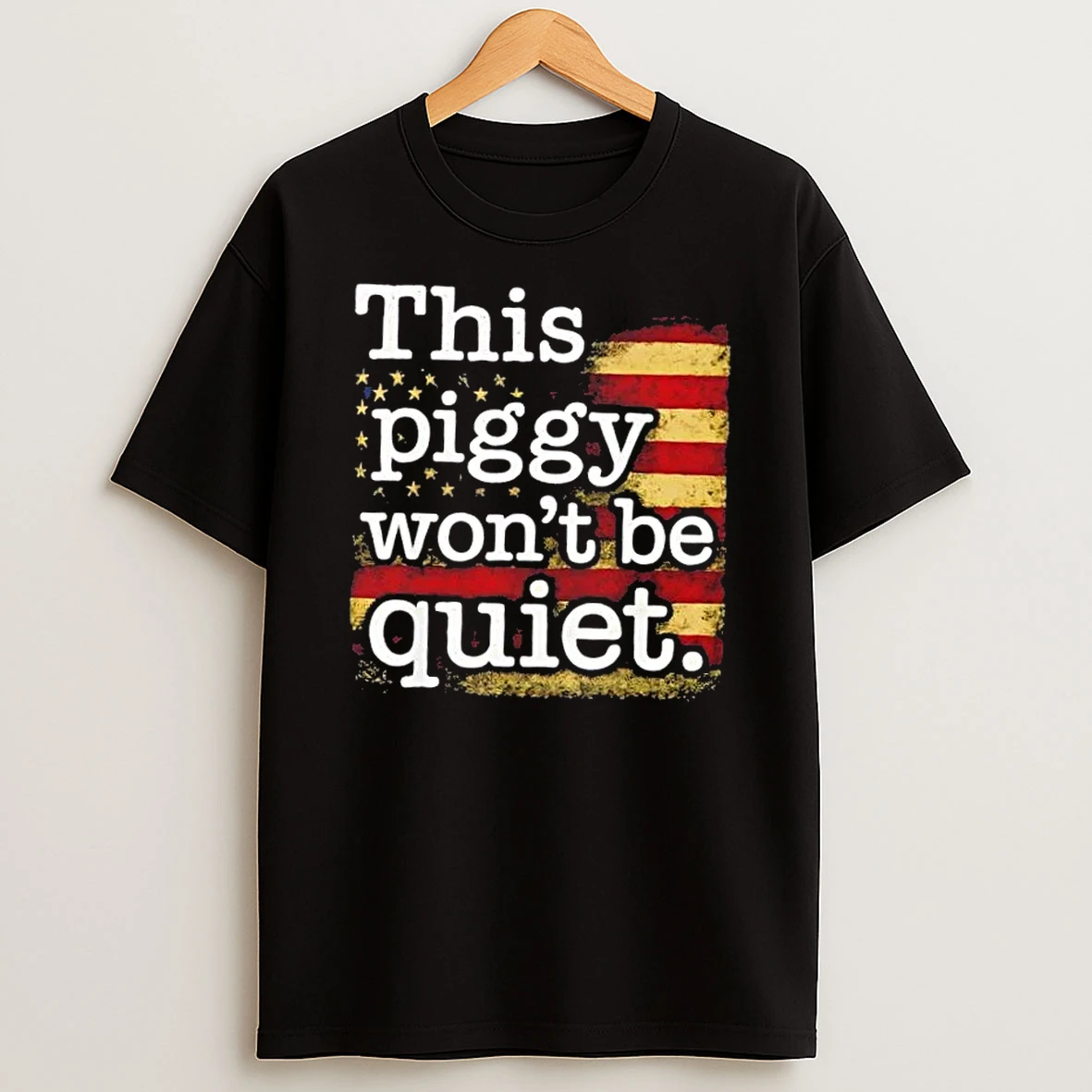 This Piggy Wont Be Quiet Saying Us Flag Shirts