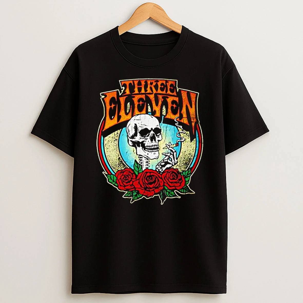 Three Eleven Smoking Skull Raglan Deadhead Forever Graphic Shirts