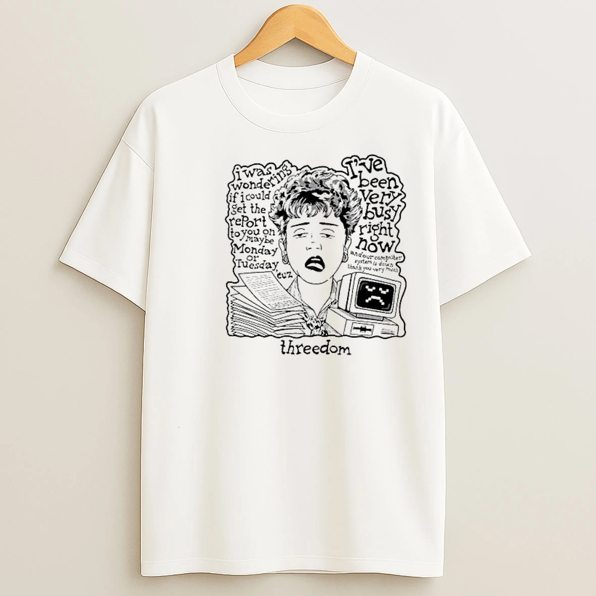 Threedom Corporate Lady Circle White T Shirts