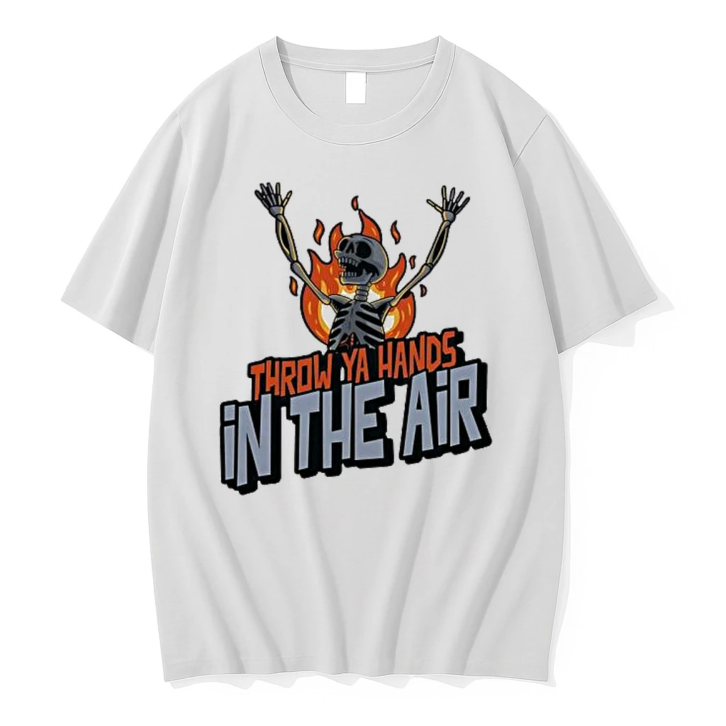 Throw Ya Hands In The Air Rock Concert Skeleton Shirts