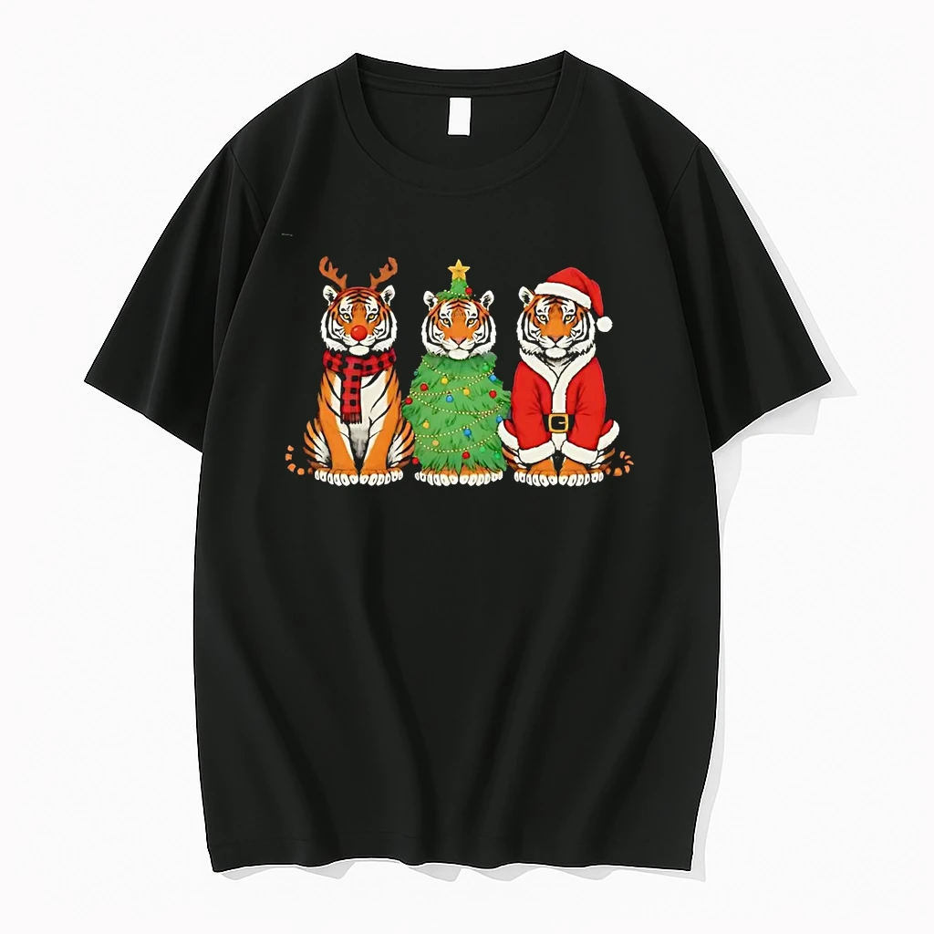 Tigers Reindeer Tree Santa Christmas Shirts
