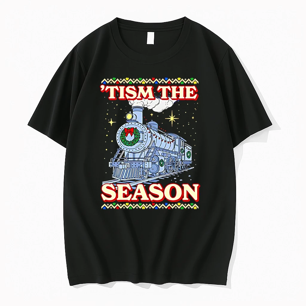Tism The Season Train Ugly Christmas Shirts