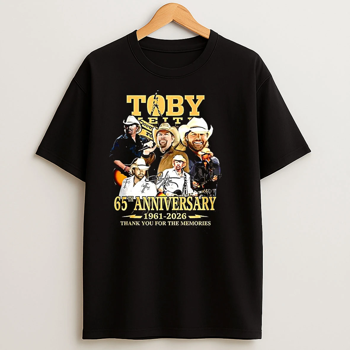Toby Keith 65th Anniversary Thank You For The Memories Signature T Shirts