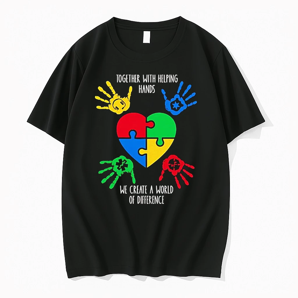 Together With Helping Hands Create World Of Difference Autism Awareness Shirts