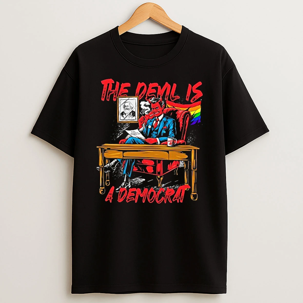 Tom Macdonald The Devil Is A Democrat Sofa Cigarettes Lgbt Flag Shirts