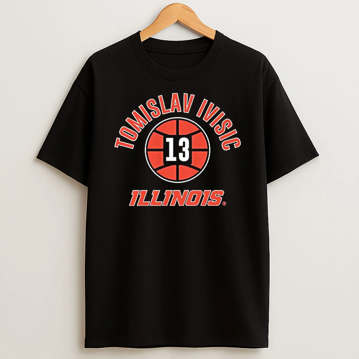 Tomislav Ivisic Name Number Ball Illinois Basketball Shirts