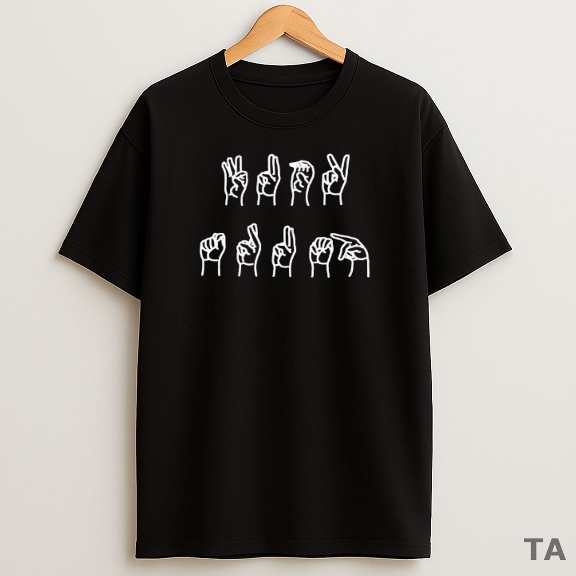 Top Asl Sign Anti Trump Sweatshirt Tee