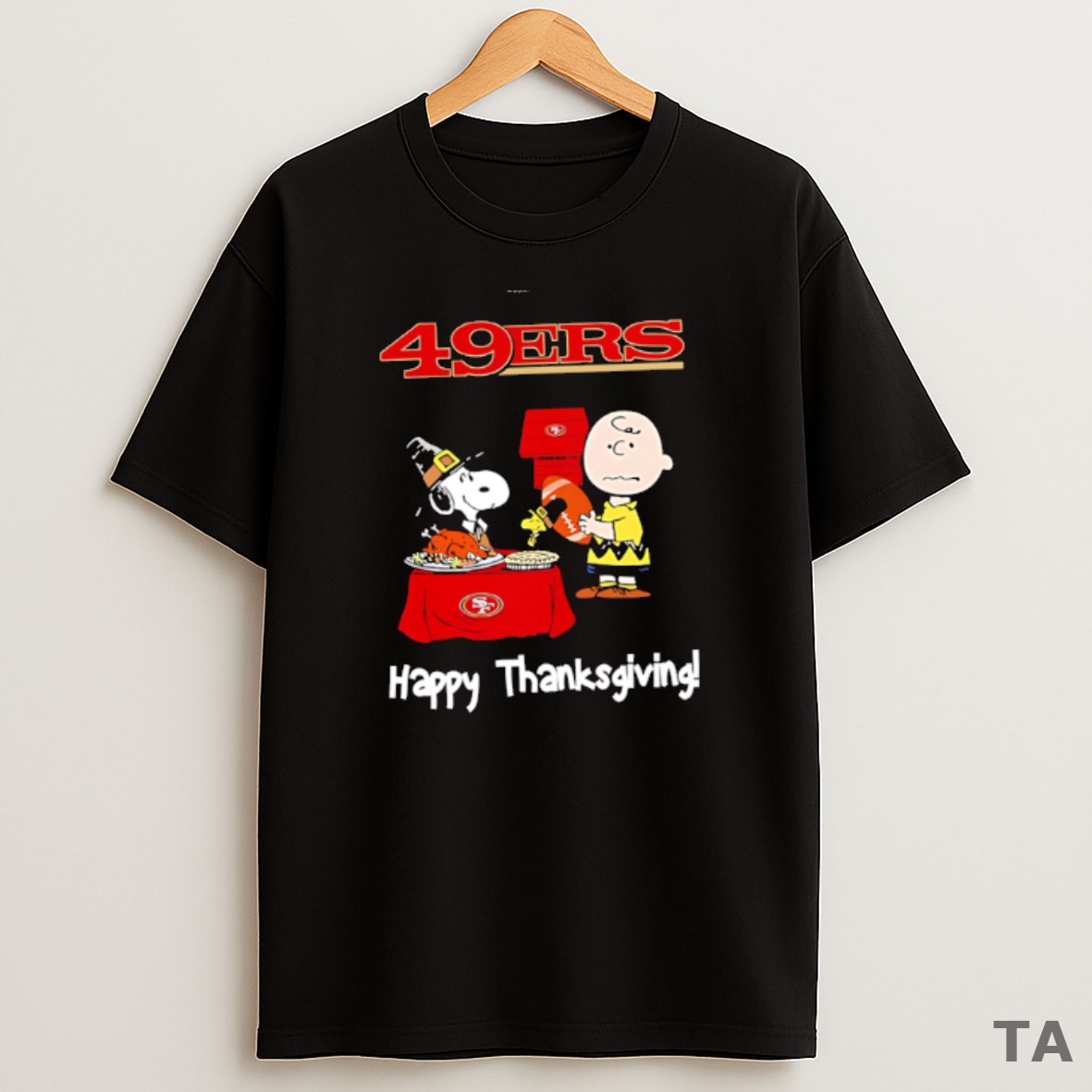 Top Awesome Peanuts San Francisco 49ers Football Happy Thanksgiving Sweatshirt Tee