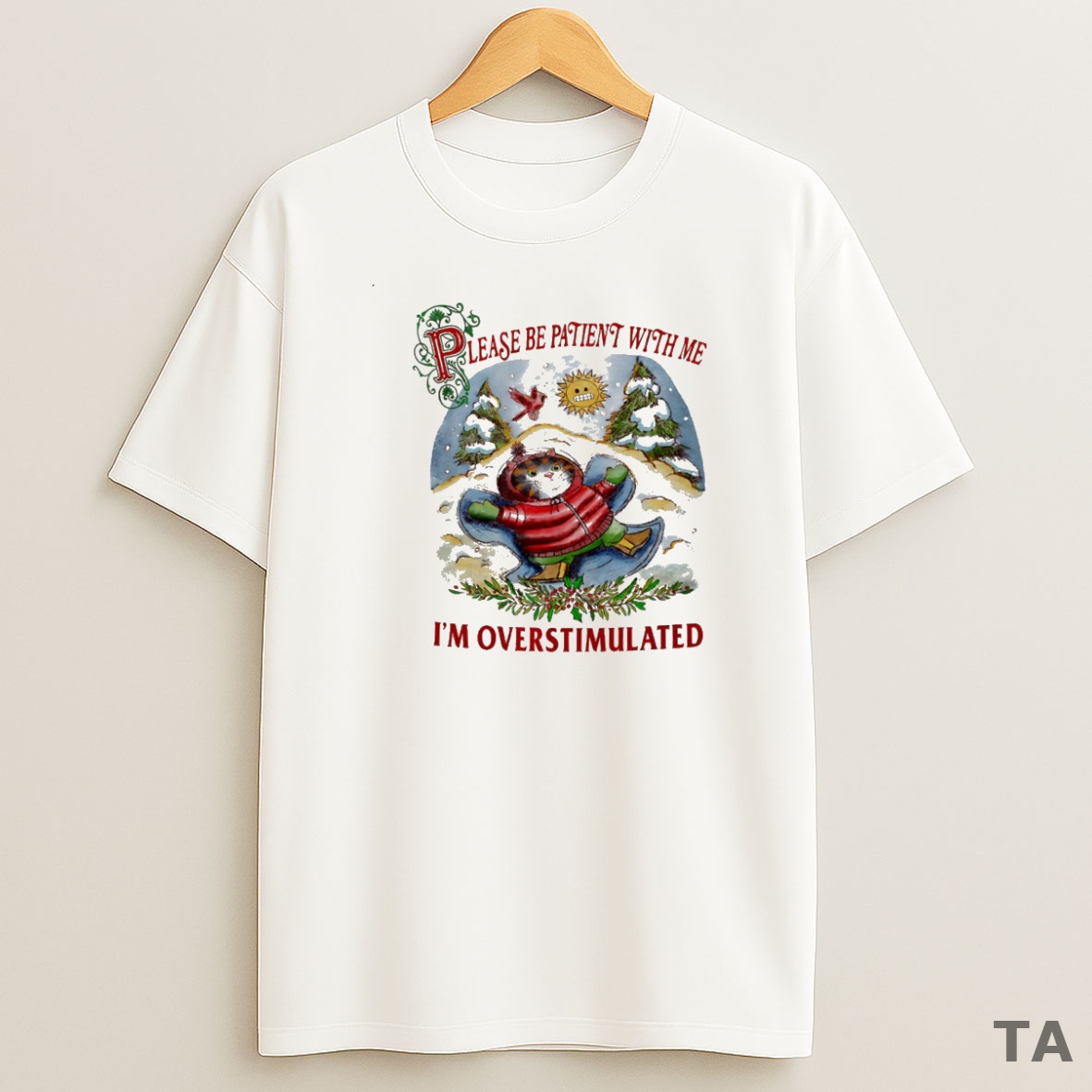 Top Cat Lease Be Patient With Me Im Overstimulated Circle Sweatshirt Tee