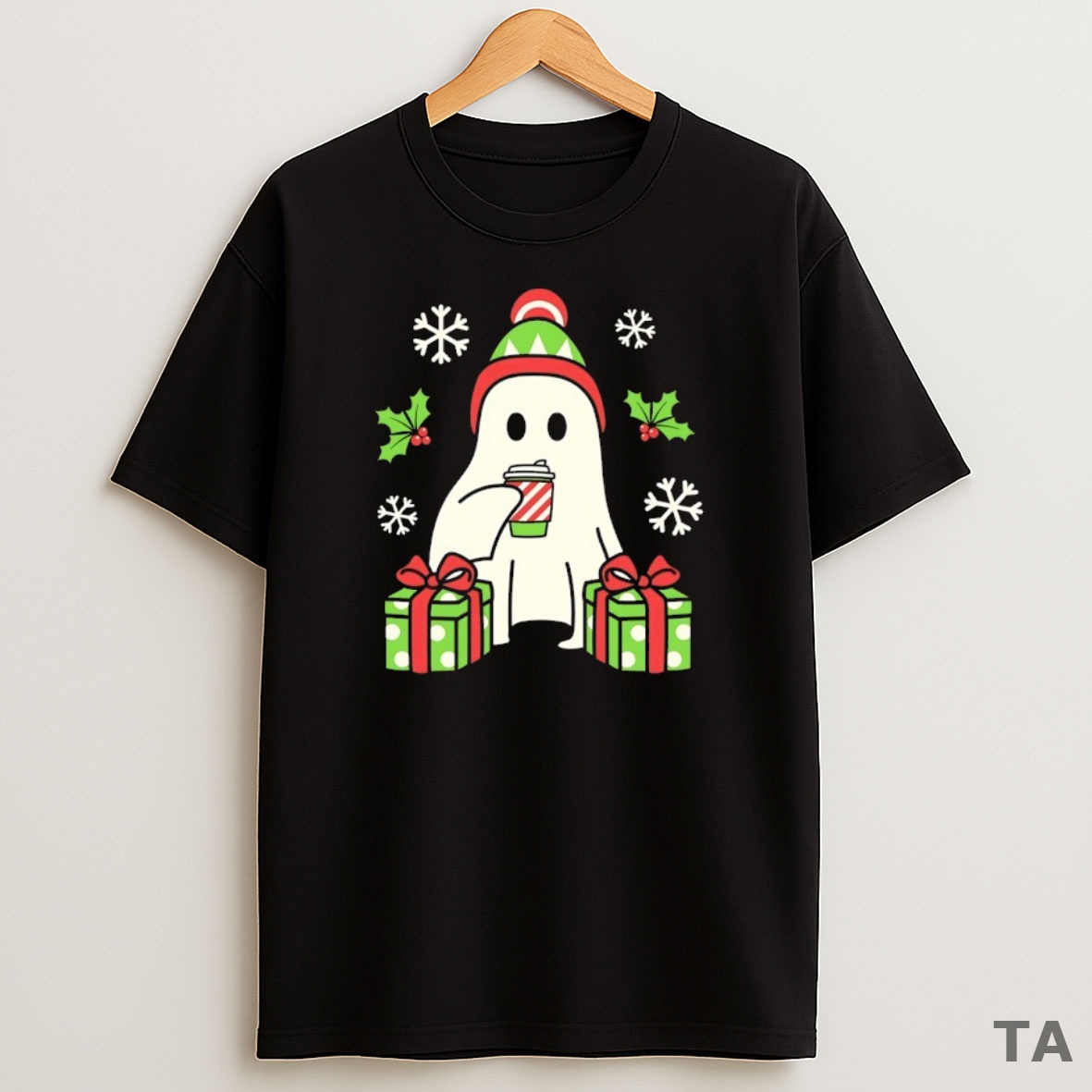 Top Christmas Ghost Sweatshirt Tee