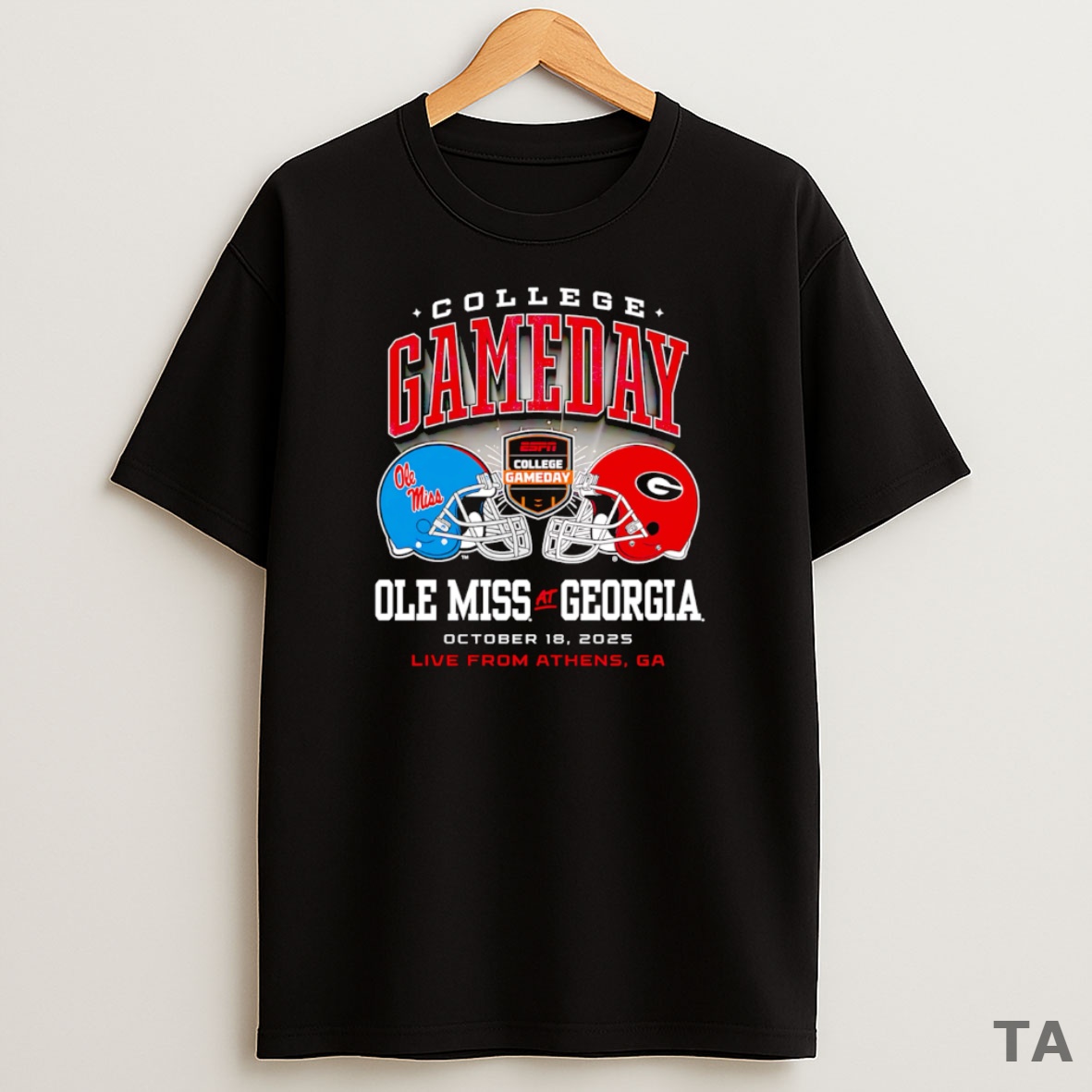 Top College Gameday Ole Miss Vs Georgia Helmet Sweatshirt Tee
